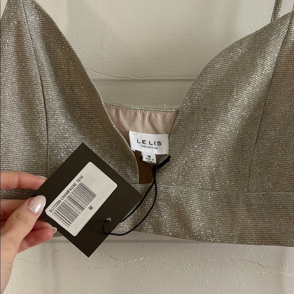 NWT Le Lis Silver Glitter Crop Top - Selfie Leslie - Picture 6 of 7